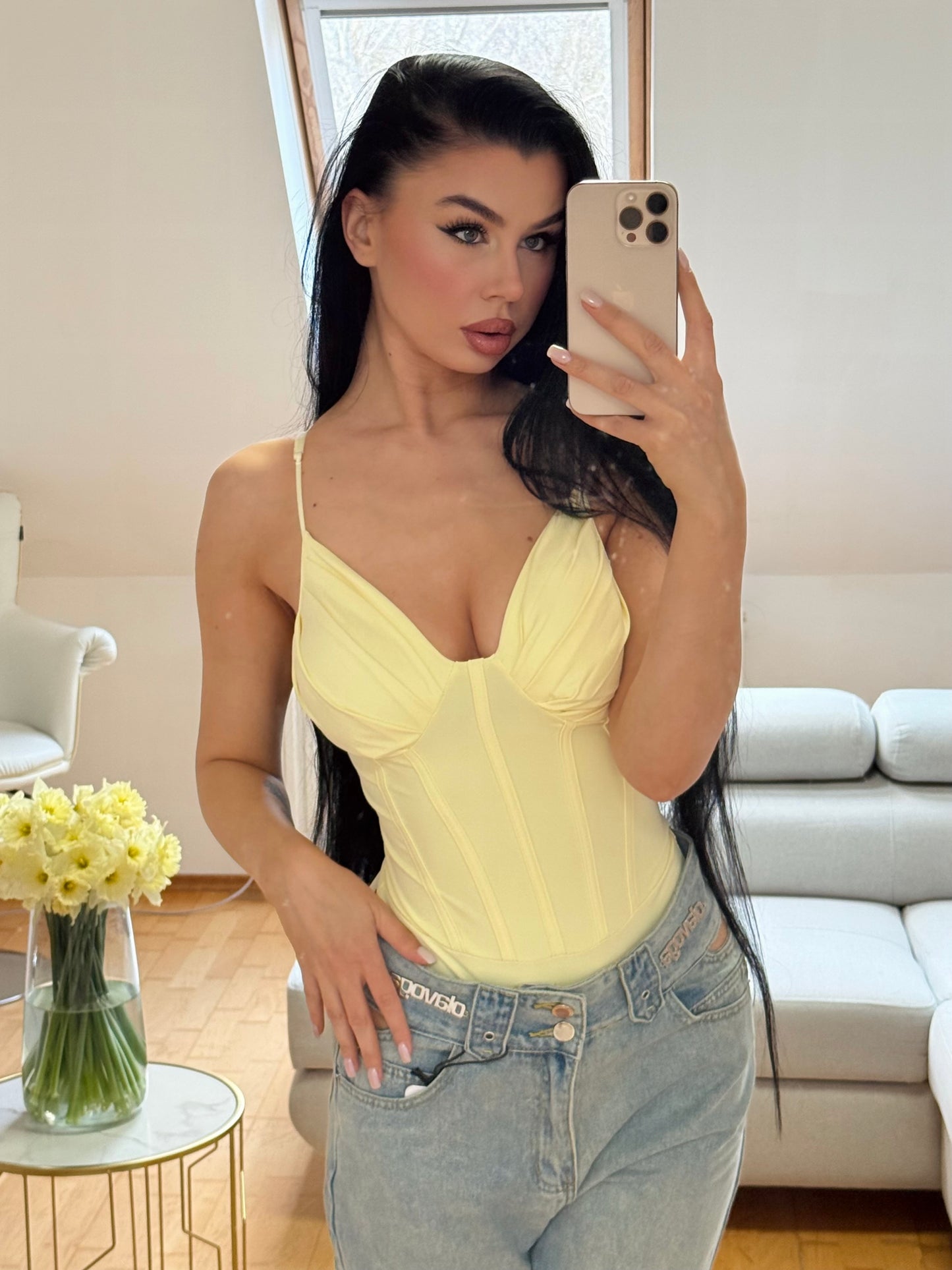 Floral Muse Body Sárga