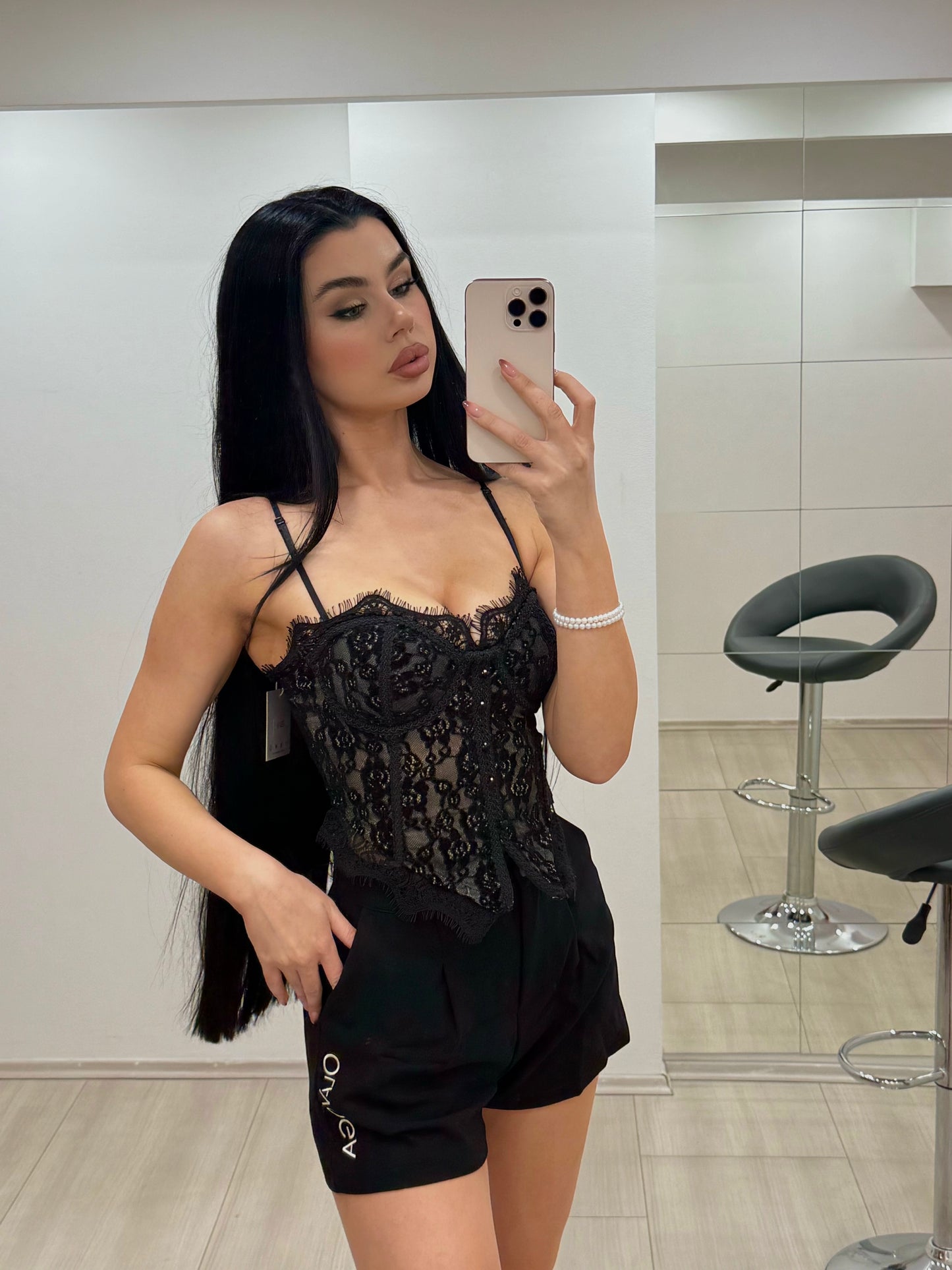Ophelia Corset Felső Fekete