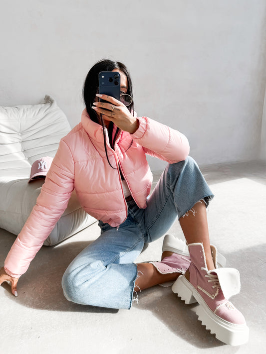 Puffa Dzseki Rózsaszín