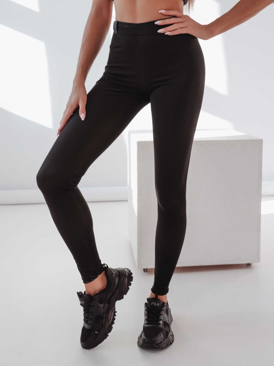 Soft Leather Leggings Fekete