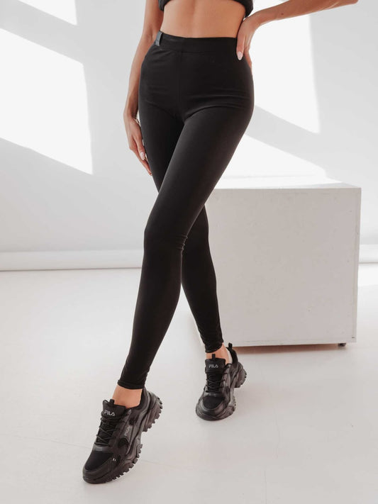 Soft Leather Leggings Fekete